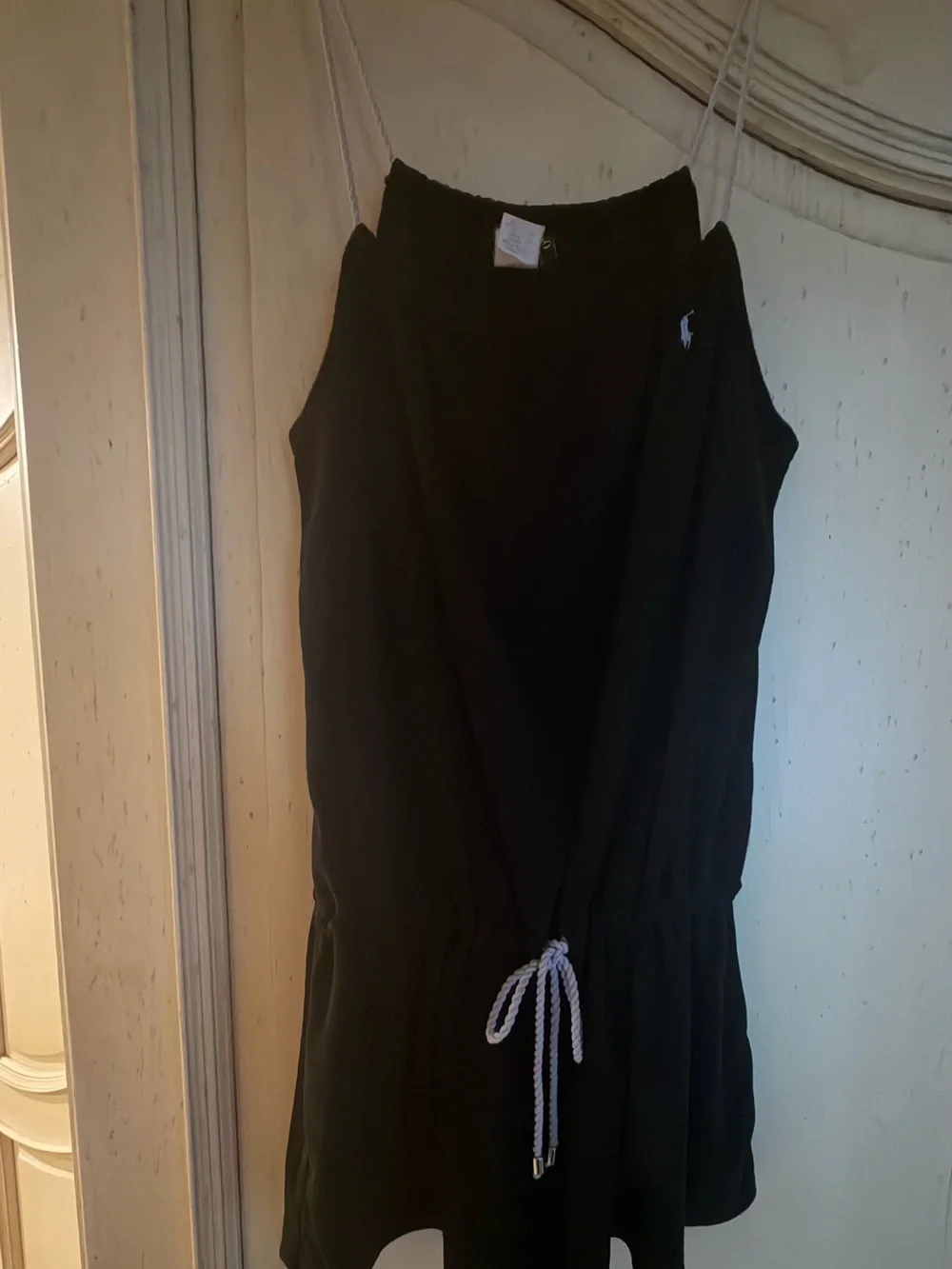 Polo Ralph Lauren Black Sleeveless Drawstring terry dress coverup. Size large